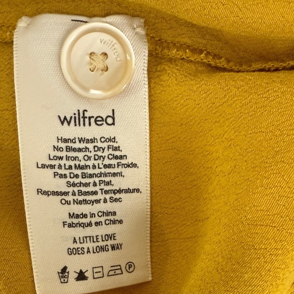Aritzia Wilfred midi mustard yellow shirt dress size M - Picture 14 of 15